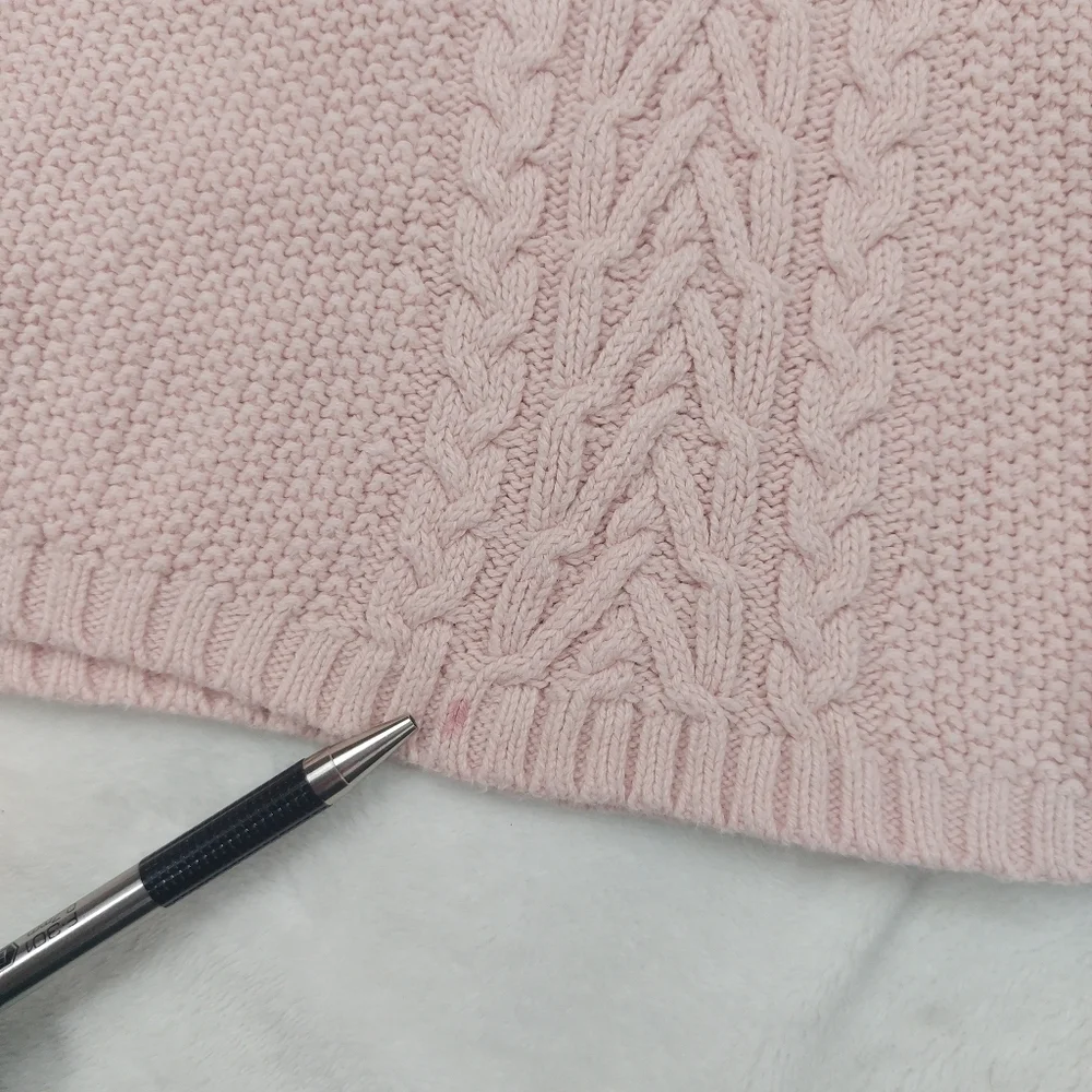 TOMMY BAHAMA GIRLS PINK CABLE KNIT LONG SLEEVE COTTON BLEND SWEATER DRESS SIZE S - Picture 2 of 8